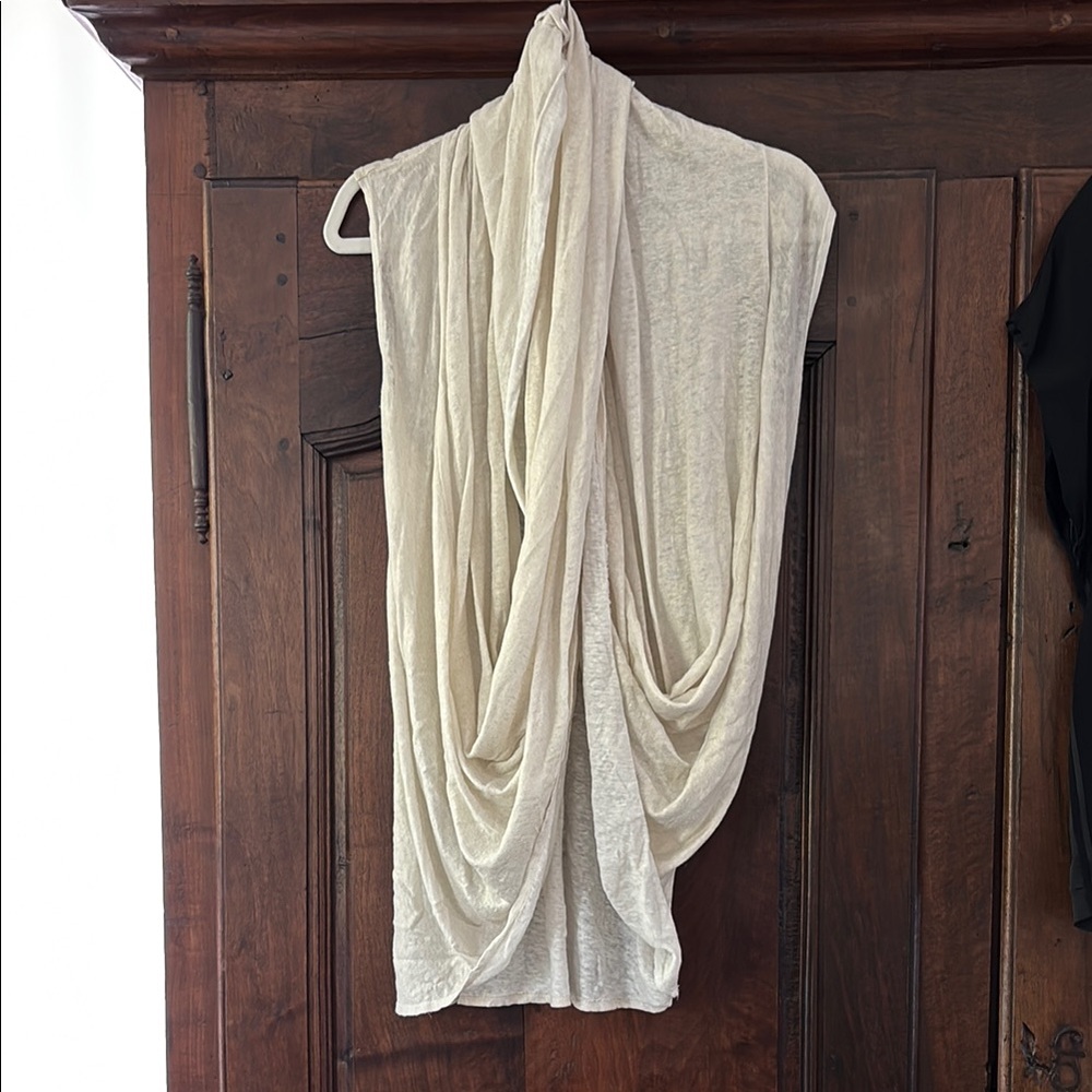 Elegant Cream Drape Vest